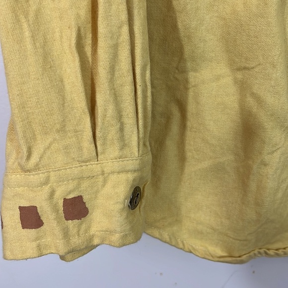 - Myo Pinon Handpainted Western Shirt vintage, L, light mustard color, uni… - Picture 4 of 6